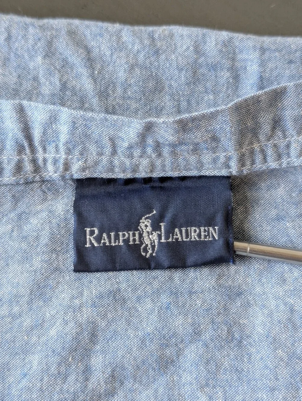 Ralph Lauren Twin Light Blue Cotton Flat Sheet